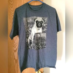 Men pet lover gray t-shirt Large